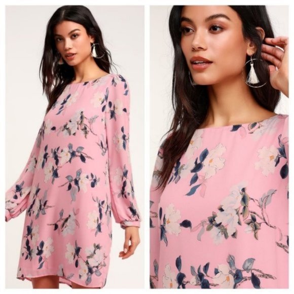 Lulus Dresses & Skirts - Lulu’s Rosalinda Blush Pink Floral Shift Dress NWT